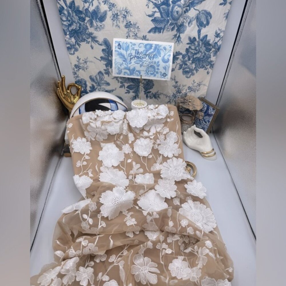 🆕 BRONX & BANCO 🧿 NWOT Jasmine Blanc Bridal Maxi Dress, Sz L US 8 - Picture 2 of 16